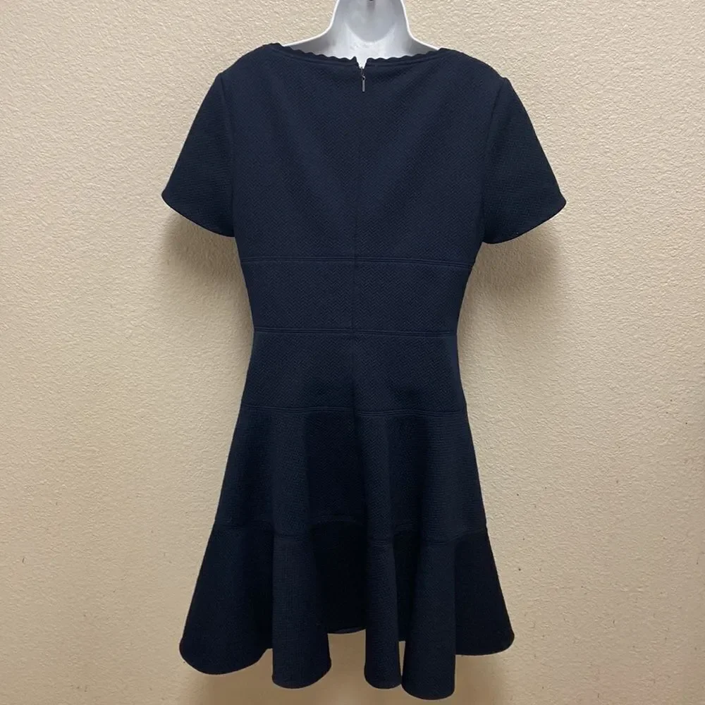 Rebecca Taylor Scoop Neck Textured Fit & Flare Dress Size 10
